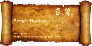 Bergh Martos névjegykártya